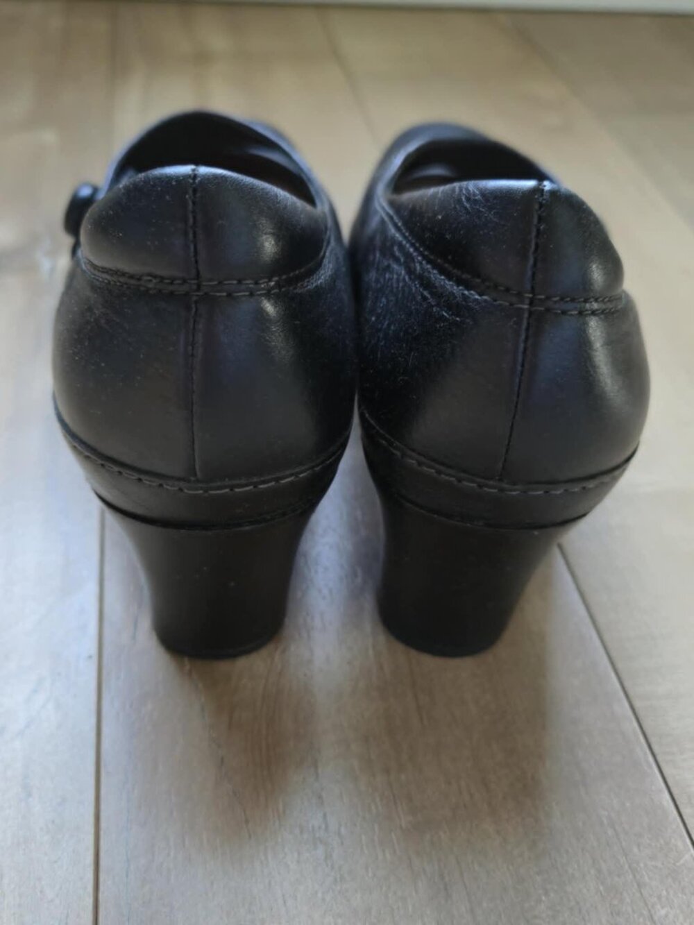 Clarks Artisan Levee Bank Black Leather Mary Jane Heels Womens Size 6M NIB - Picture 7 of 9